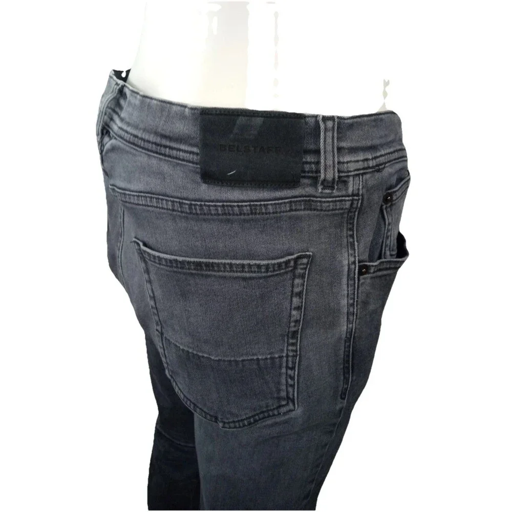 BELSTAFF Jeans Men 36 Skinny Fit Stretch Denim Jeans Distressed Dark Moto Pants